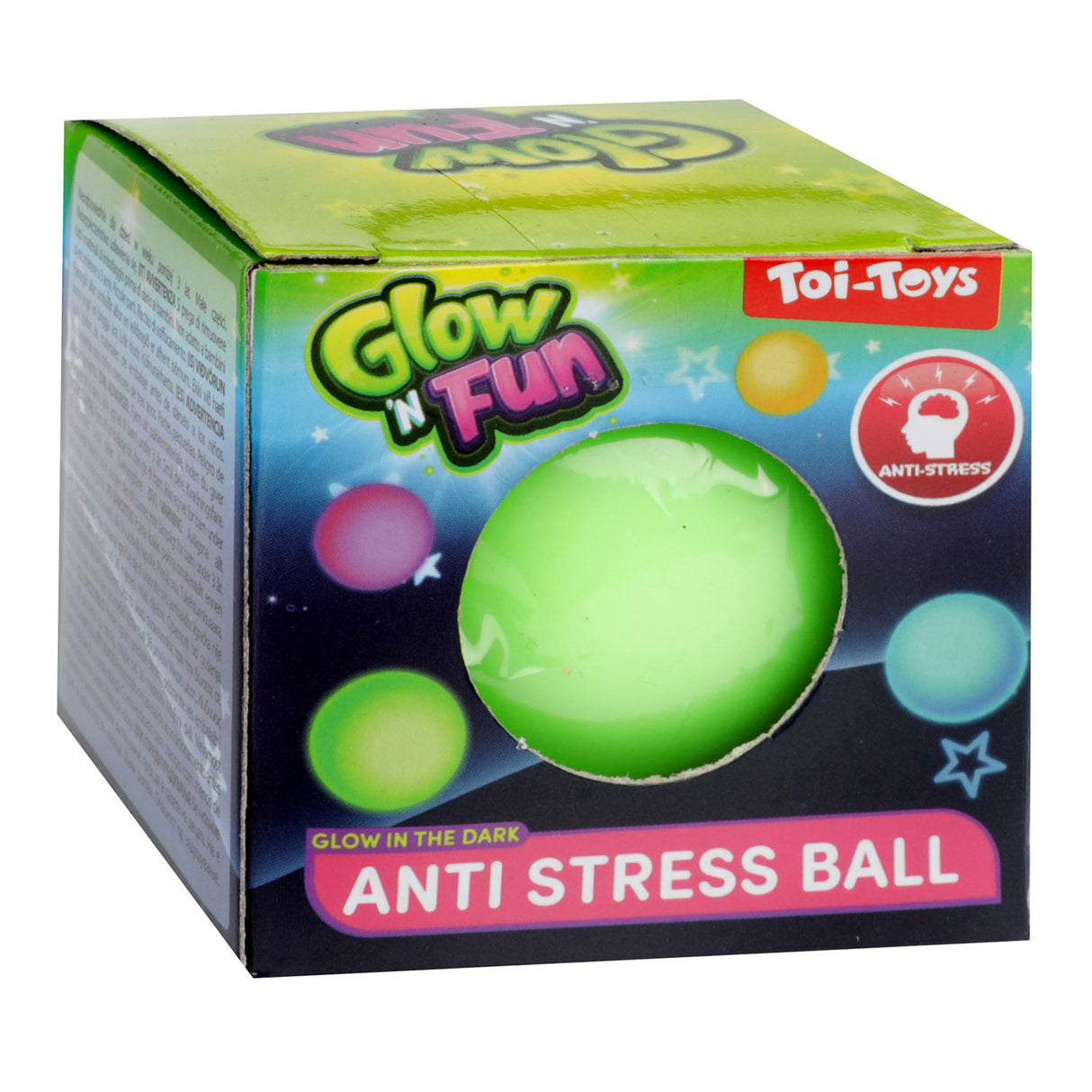 Toi-toys glow n fun anti stressbal glow in the dark