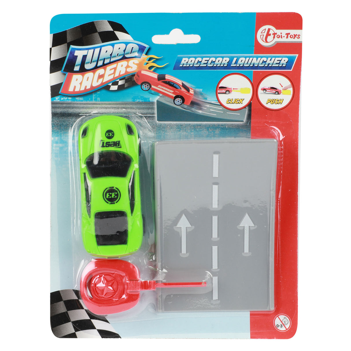 Turbo-Rennfahrer schießen Rallye-Auto mit Rampe
