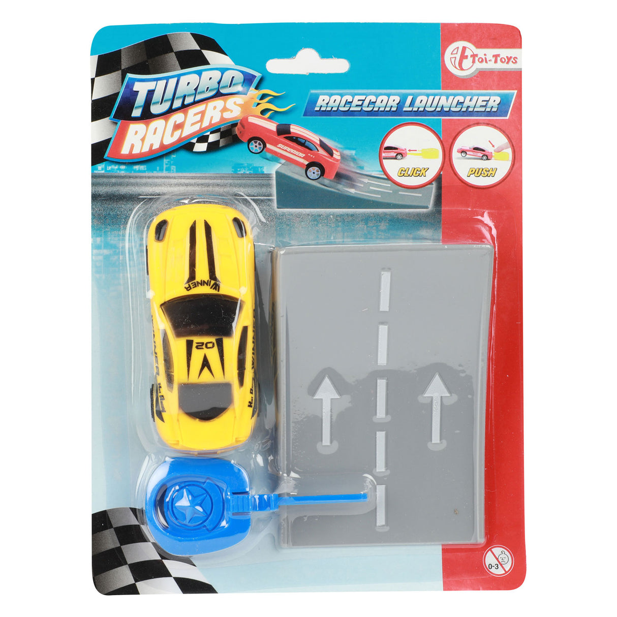 Turbo-Rennfahrer schießen Rallye-Auto mit Rampe