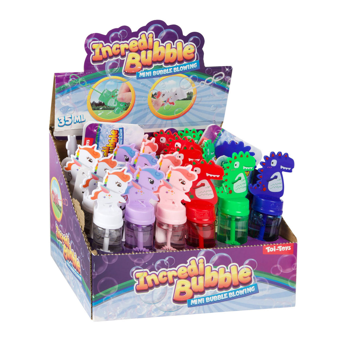 TOI-TOYS Bubble Blowing Dino Eenhoorn, 24st.