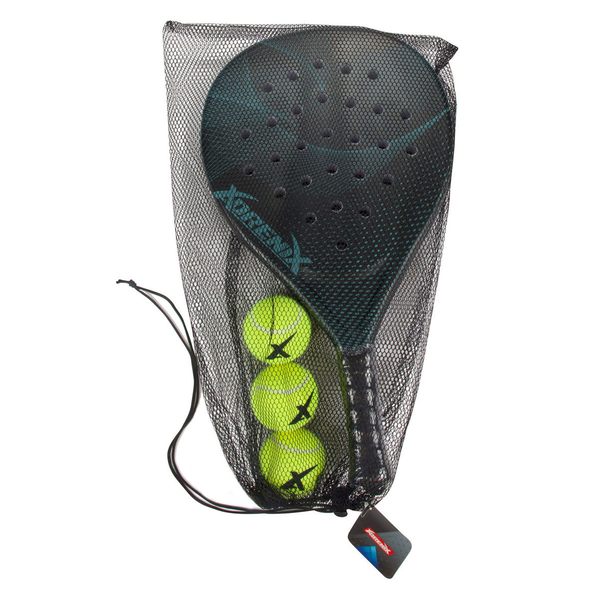 Adrenix Padel-Set Schläger mit 3 Bällen – blau