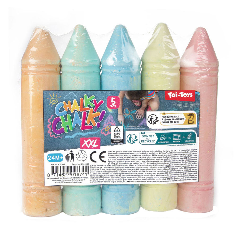 Toi-toys sidewalk Chalk xxl, 5st.