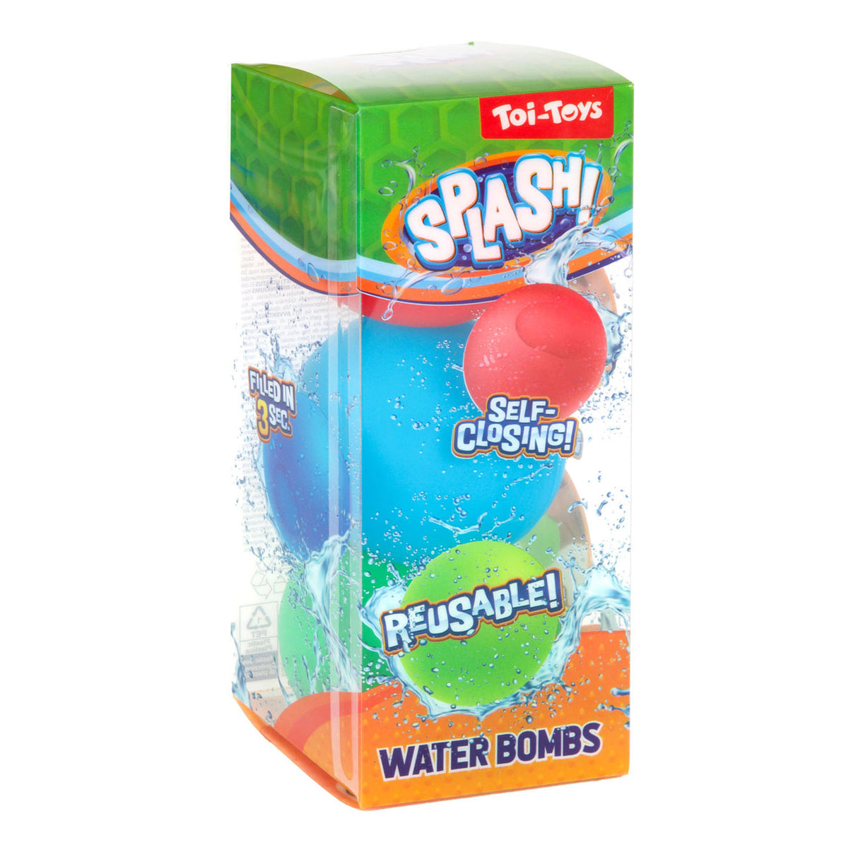 Splash Waasserballloun reusable a selbststänneg 3 Stécker