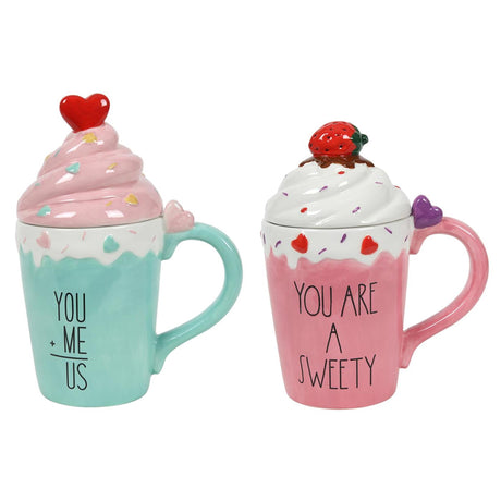 Becher mit Schlagsahne mit Deckel und Text, 430 ml, 15 x 9,5 x 18 cm, 2-fach sortiert