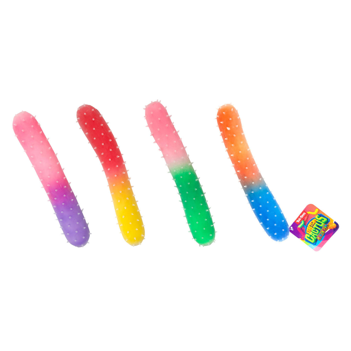 Toi-toys Spaßknetkaktus Regenbogen dehnbar, 24cm