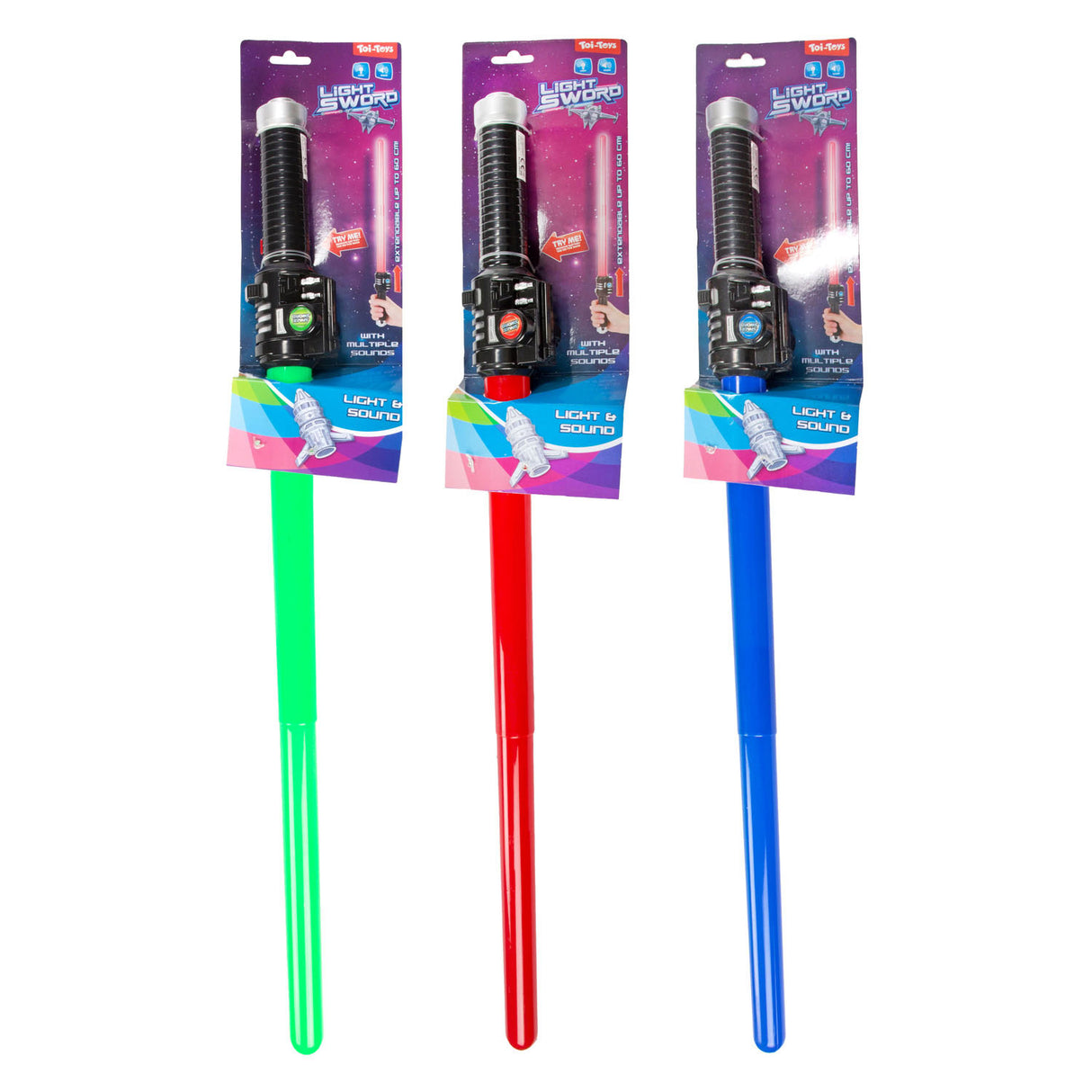 TOI-TOYS AMUNEUR Épée lumineuse extensible avec du son,