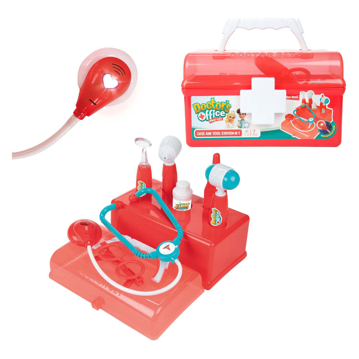 Toi-Toys Doctor's Valuto rosso con accessori, 7dlg.