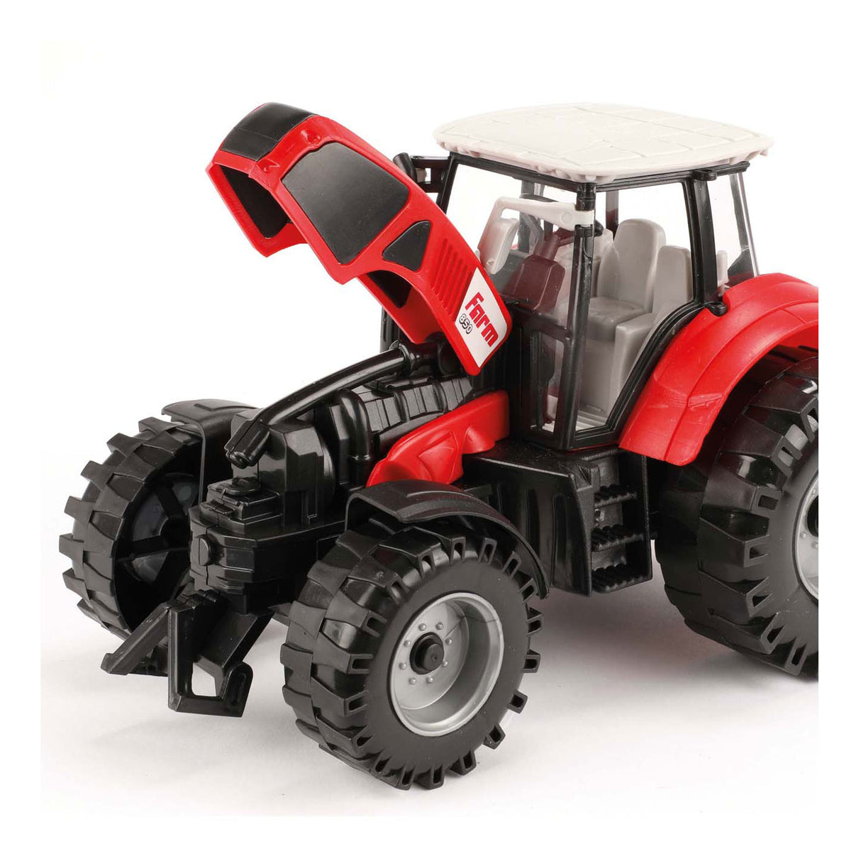 Traktor mit Friktion 19 cm rot schwarz