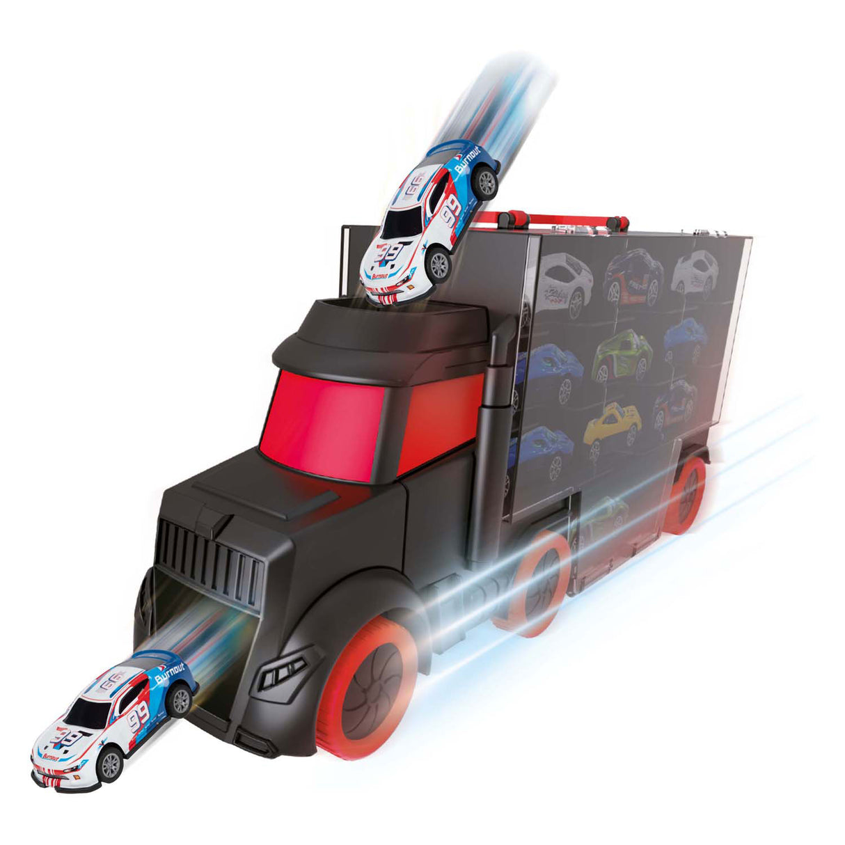Toi-toys Turbo-Rennwagen mit 6 zurückziehbaren Rennwagen