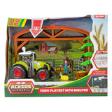 Toi-Toys Ackers Ville Pferdestall mit Traktor, Licht- und Sound-Spielset, 14-teilig.