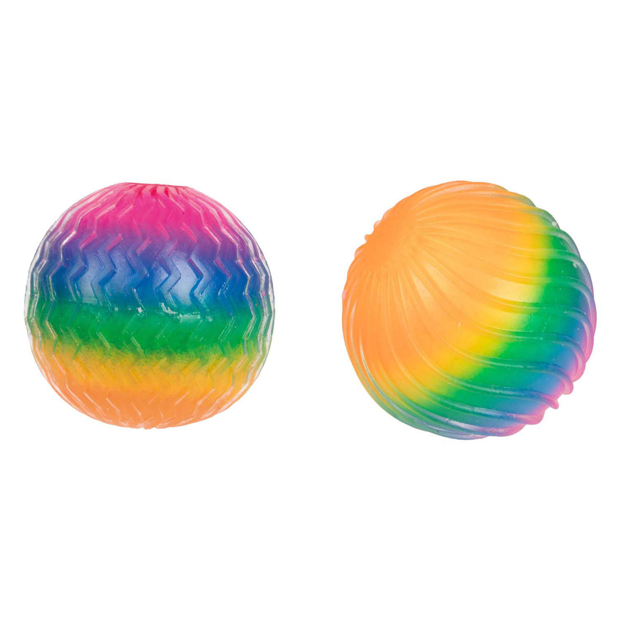 Toi-toys fun textuurknijpbal regenboog ribbels foam, 7cm