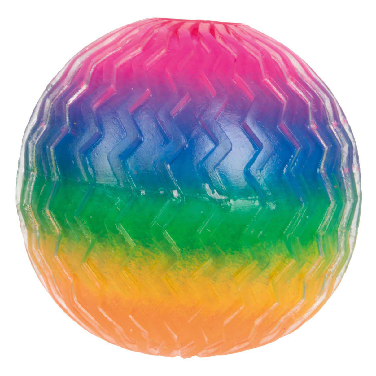 Toi-toys fun textuurknijpbal regenboog ribbels foam, 7cm