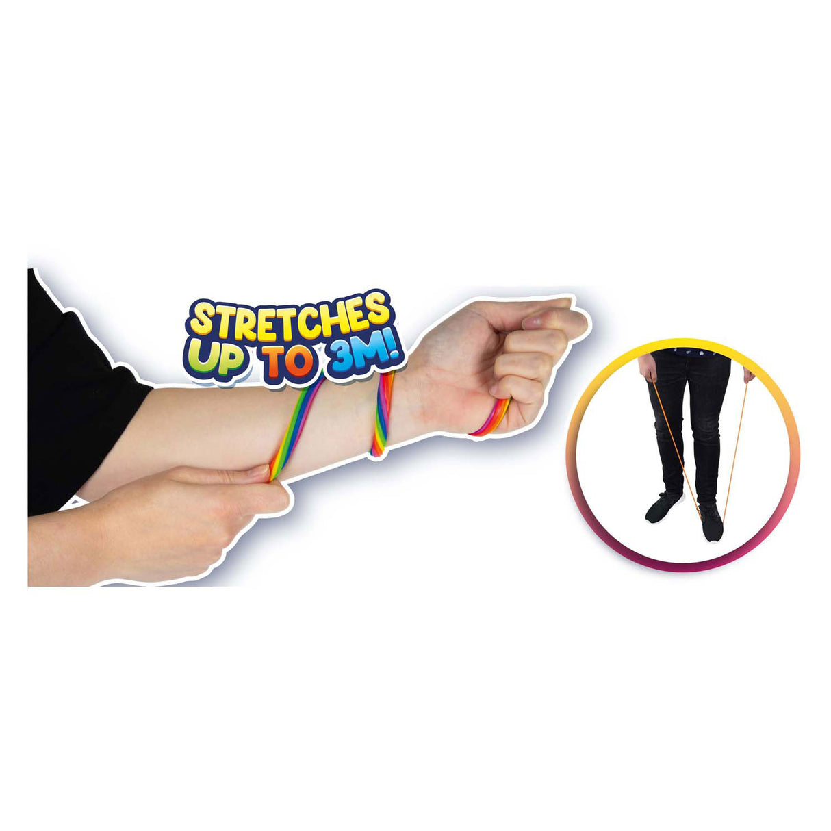 Toi-toys Toi Toys super dehnbares Seil Regenbogen Blisterpackung mit 2 Stück