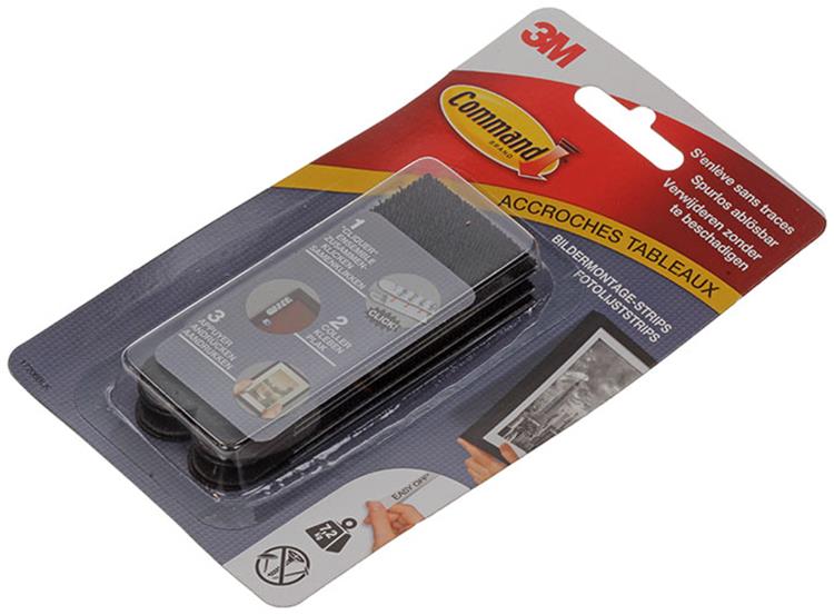 Command™ Bilderrahmenstreifen, 17206blk, Schwarz, Groß, 4 x 2 Streifen, 7,2 kg
