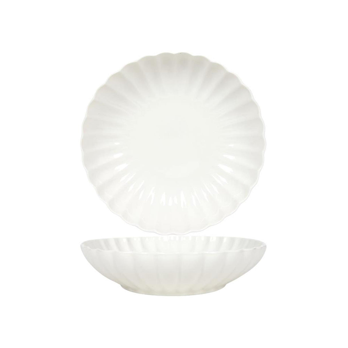 Svenska Living tiefer Teller ø20cm Blume gebrochenes Weiß 6 Stk