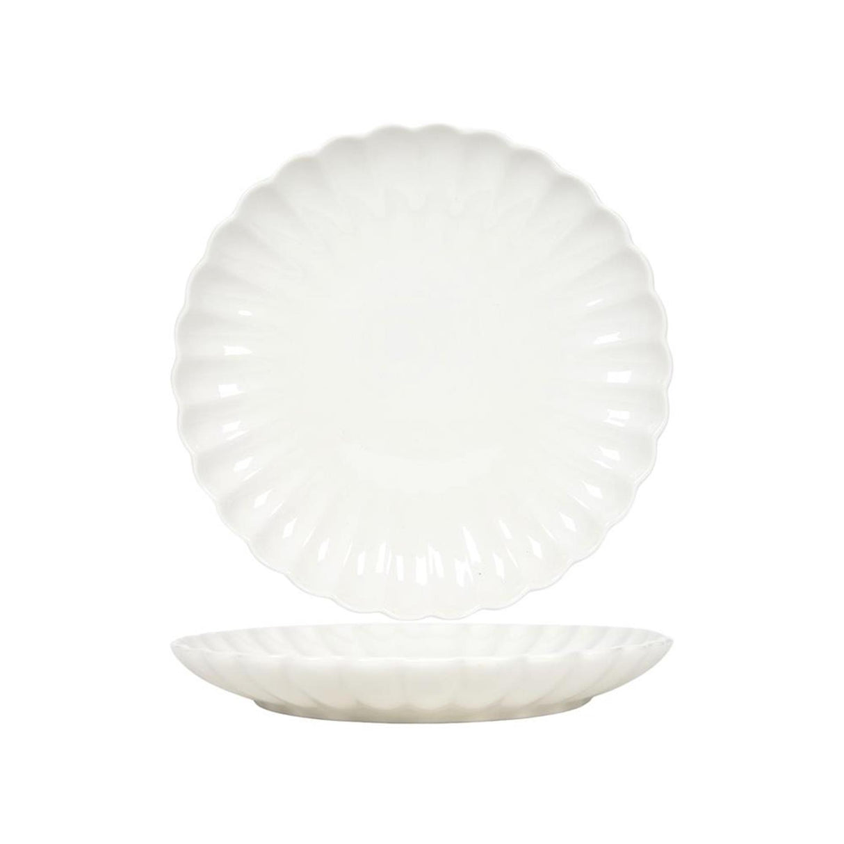 Svenska Living Frühstücksteller ø19,5cm Blume gebrochenes Weiß 6St