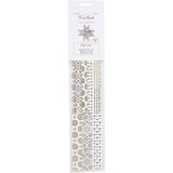 Vivi Gade Papierflechtstreifen, L: 44+78 cm, T 6,5+11,5 cm, B: 15+25 mm, Gold, Weiß, 48 Streifen 1 Box