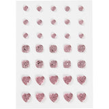 Vivi Gade Strasssteine, rund, quadratisch, Herz, Größe 6+8+10 mm, rosa, 35 Stück 1 Box