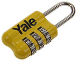 Yale 1018571 - bagage-cijferhangslot geel yp2 23 128 1y 23mm | 5 stuks
