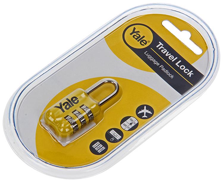 Yale 1018571 - bagage-cijferhangslot geel yp2 23 128 1y 23mm | 5 stuks