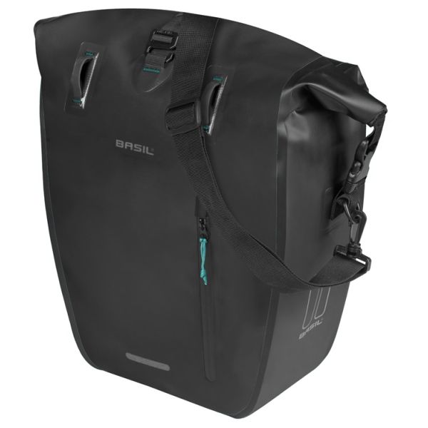 Basil einzelne Fahrradtasche Rivo L Plane Mik 25–31 l 14 x 28 x 43 cm – Schwarz