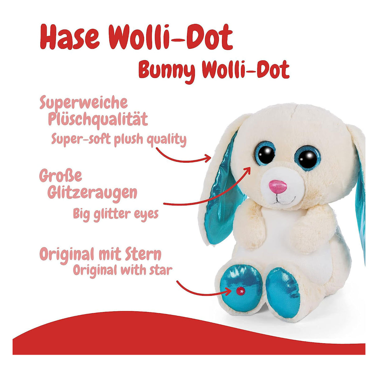 NICI GLUBSCHIS PLUCHEN abbraccio Wolli-Dot, 45 cm