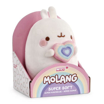 Nici pluchen kose molang regnbue med hjerte i gaveeske, 16 cm