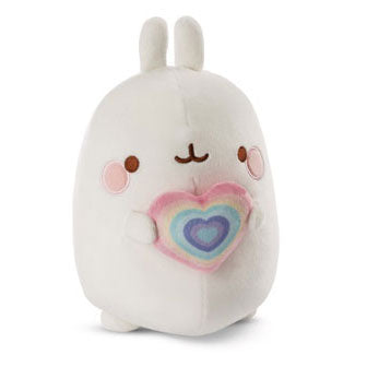 Nici Pluchen kuscheln Molang Regenbogen mit Herz in Geschenkbox, 16 cm