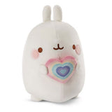 Nici pluchen kose molang regnbue med hjerte i gaveeske, 16 cm