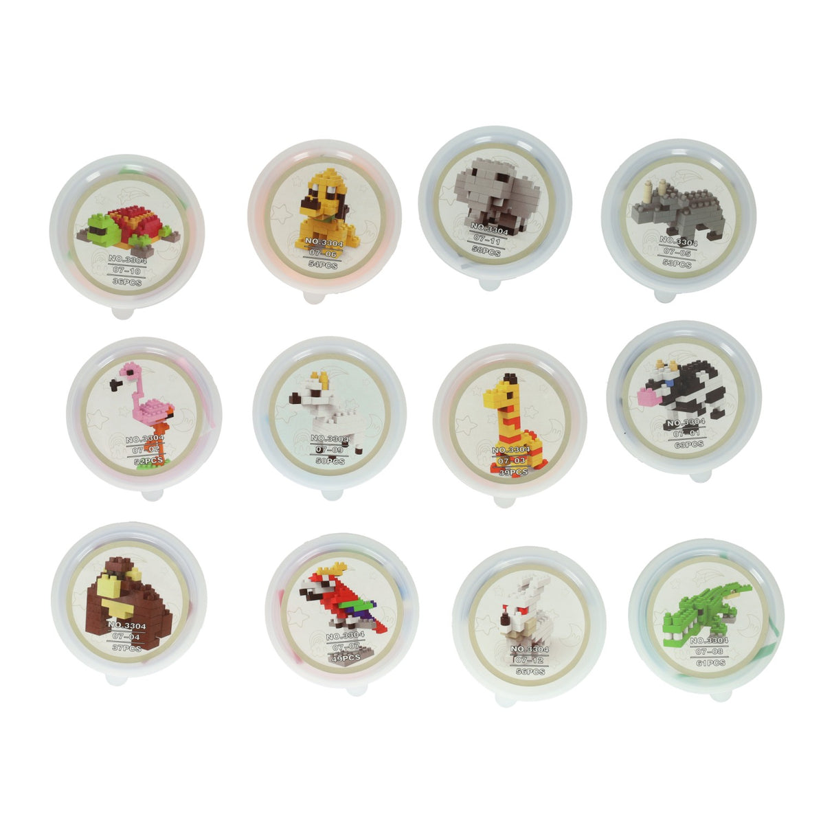 Jono Toys Bausteine Minitier im Glas