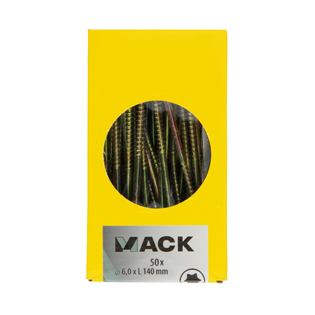 Mack 1006993 - spaanplschrf. vzkop-zelfb geelverzinkt 50st 6 x 140mm | 3 stuks