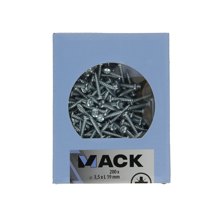 Mack 1006997 - zelftap. schroef cyl. kop 200 200 st 3,5x19mm | 5 stuks