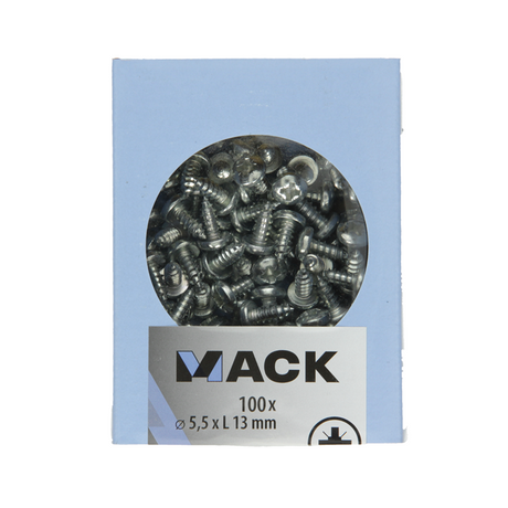 Mack 1007004 - zelftap. schroef cyl. kop 100 100 st 5,5x13mm | 3 stuks