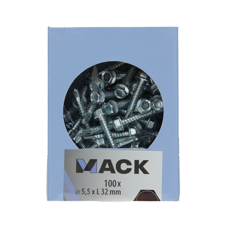Mack 1007024 - zelfbor. schroef zeskant 100 100 st 5,5x32mm | 3 stuks