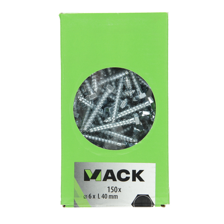Mack 1007030 - houtdraadbout staal verzinkt 150 st 6 x 40 mm | 3 stuks