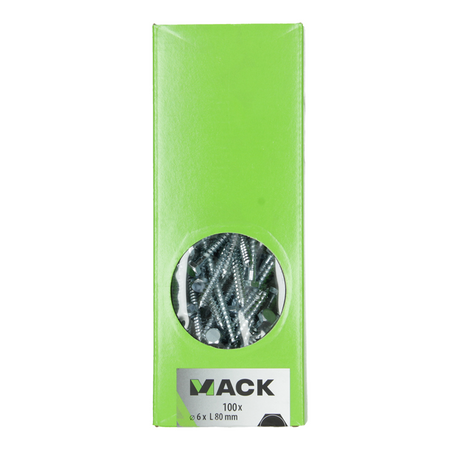 Mack 1007034 - houtdraadbout staal verzinkt 100 st 6 x 80 mm | 1 stuks