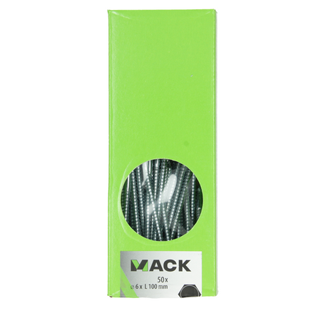 Mack 1007035 - houtdraadbout staal verzinkt 50 st 6 x 100 mm | 1 stuks