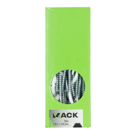 Mack 1007043 - houtdraadbout staal verzinkt 50 st 8 x 120 mm | 1 stuks