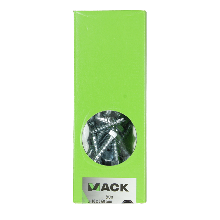 Mack 1007044 - houtdraadbout staal verzinkt 50 st 10 x 60 mm | 1 stuks