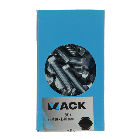 Mack 1007082 - tapbout + moer verzinkt 50 st 10 x 40 mm | 2 stuks