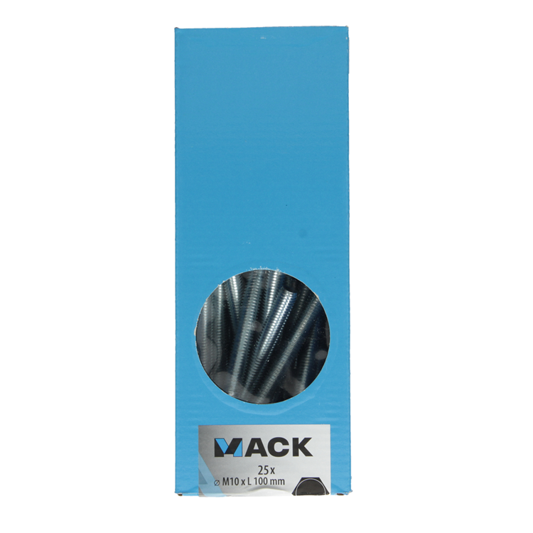 Mack 1007085 - tapbout + moer verzinkt 25 st 10 x 100 mm | 1 stuks