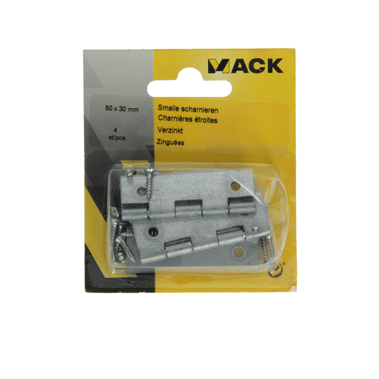 Mack 1013247 - 4 smalle scharnieren verzinkt h 50 x b 30 mm | 5 stuks