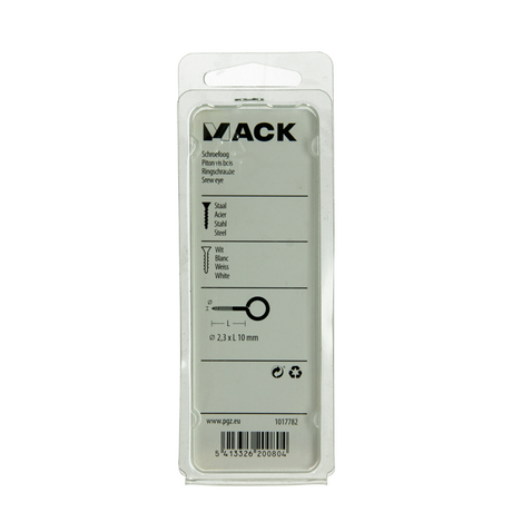 Mack 1017782 - schroefoog staal wit 10 st 2,3 x 10 mm | 10 stuks