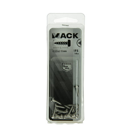 Mack 1019781 - zelftappende schroef cyl.kop a2 14 st 3,5 x 13 mm | 10 stuks