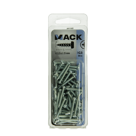 Mack 1018061 - zelftappende schroef cylkop verz. 56 st 3,5 x 25 mm | 5 stuks
