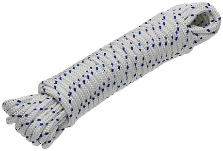 Mack 1006921 - pp gevlochten wit blauw streng6mm 10m | 5 stuks