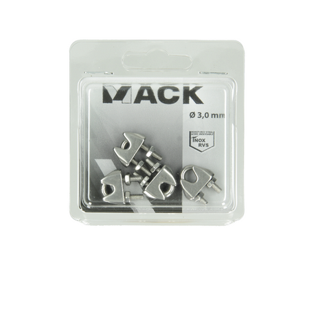 Mack 1006889 - 4 staaldraadklemmen crosby inox 3mm bl | 5 stuks
