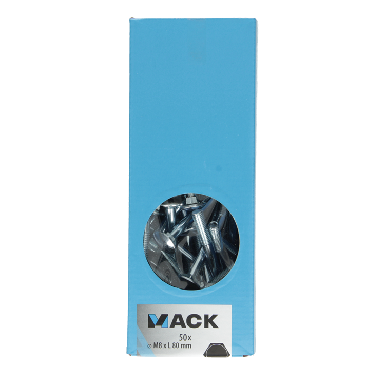 Mack 1007062 - houtbout + moer verzinkt 50 st8 x 80 mm | 1 stuks