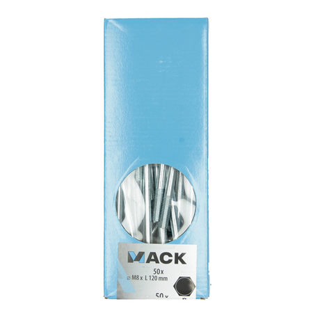 Mack 1007064 - houtbout + moer verzinkt 50 st8 x 120 mm | 1 stuks