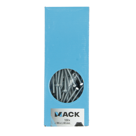 Mack 1007076 - tapbout + moer verzinkt 100 st 6 x 80 mm | 1 stuks